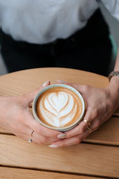 Cup of Cappuccino in Hands